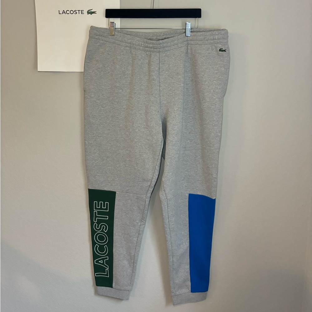 Lacoste Mens Tapered Fit Colorblock Logo Sweatpants sz XXL